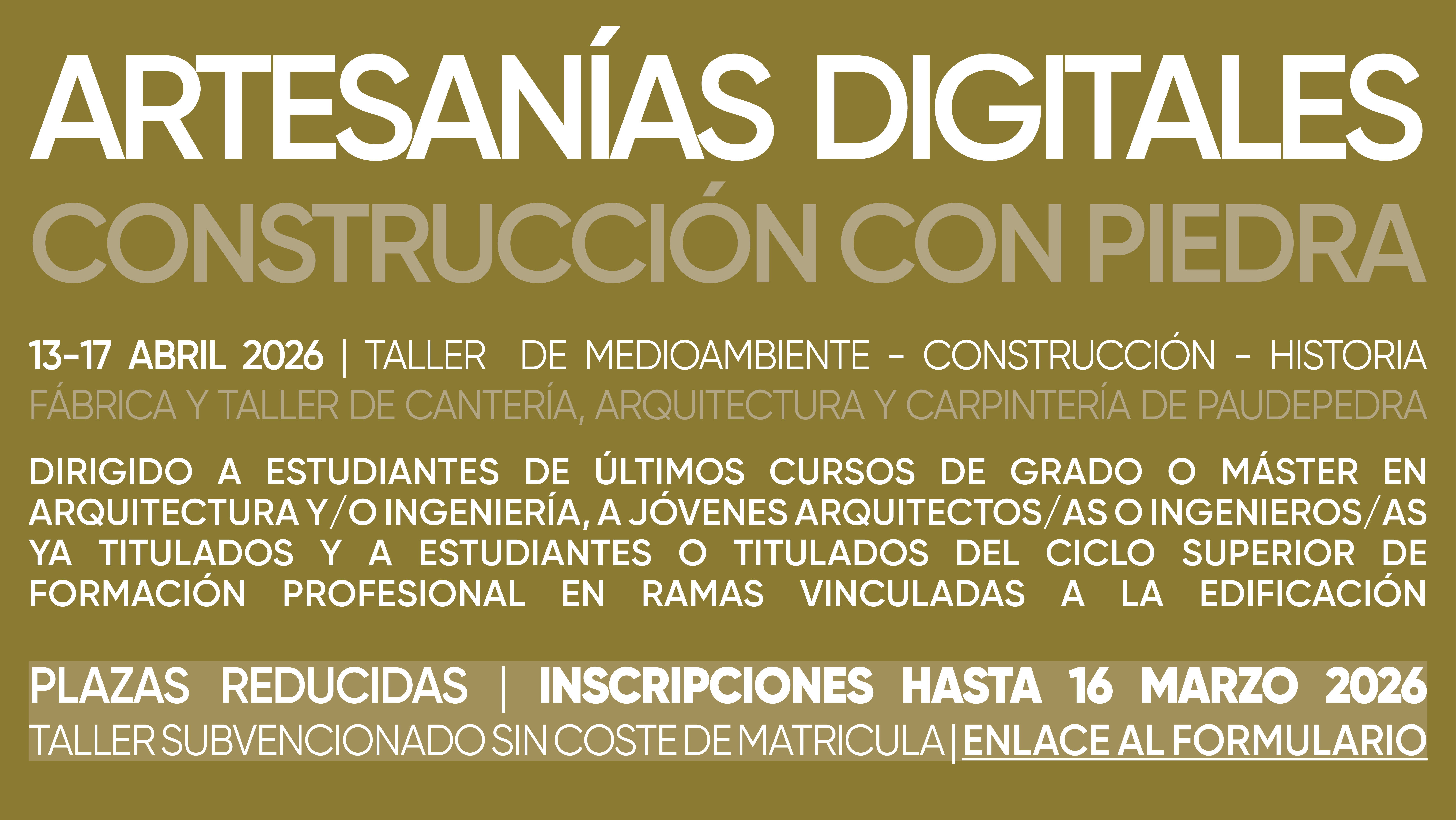 Digital Crafts: Stone Construction Workshop – Lugo