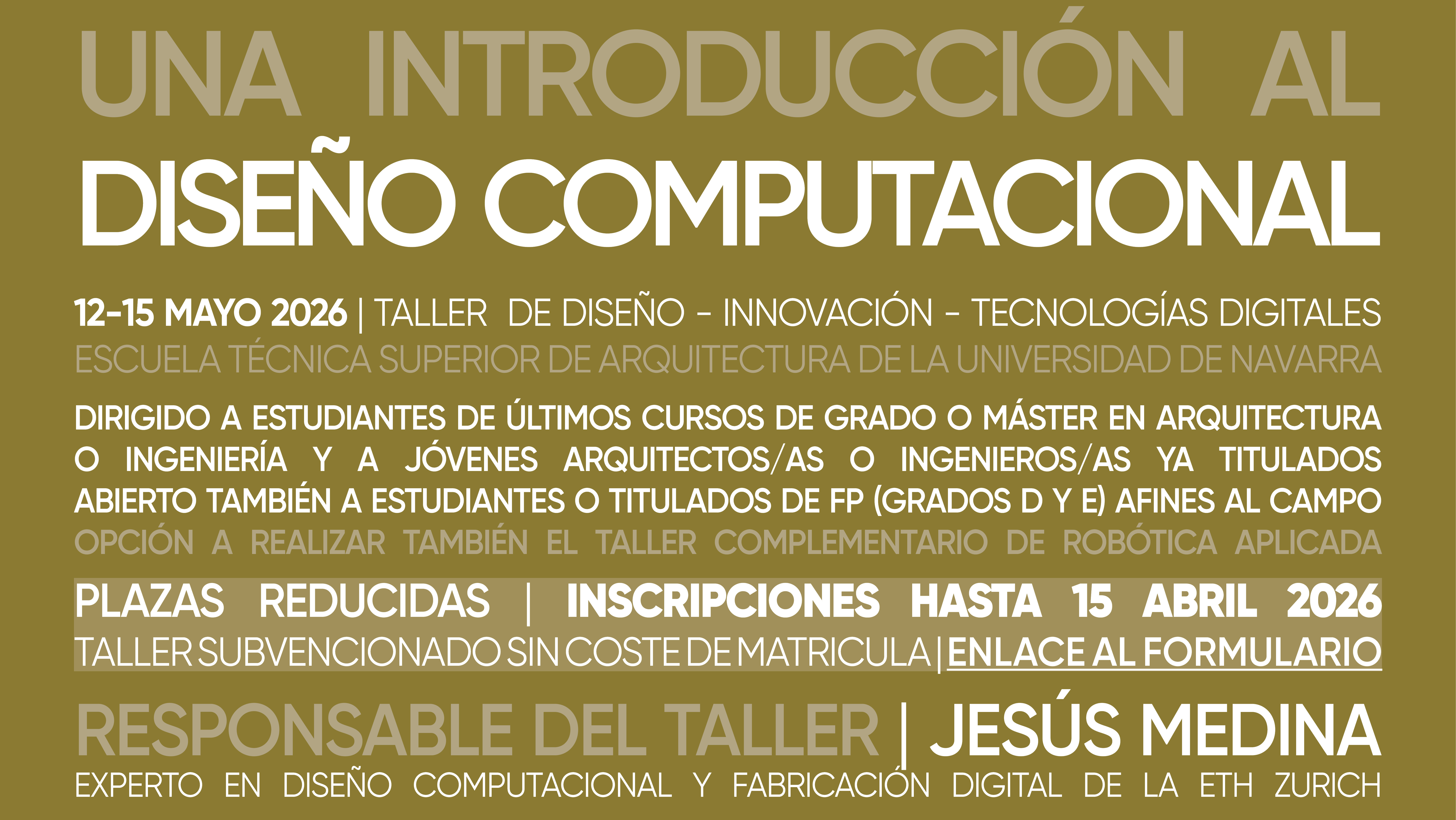 “Computational Design” Workshop – Pamplona