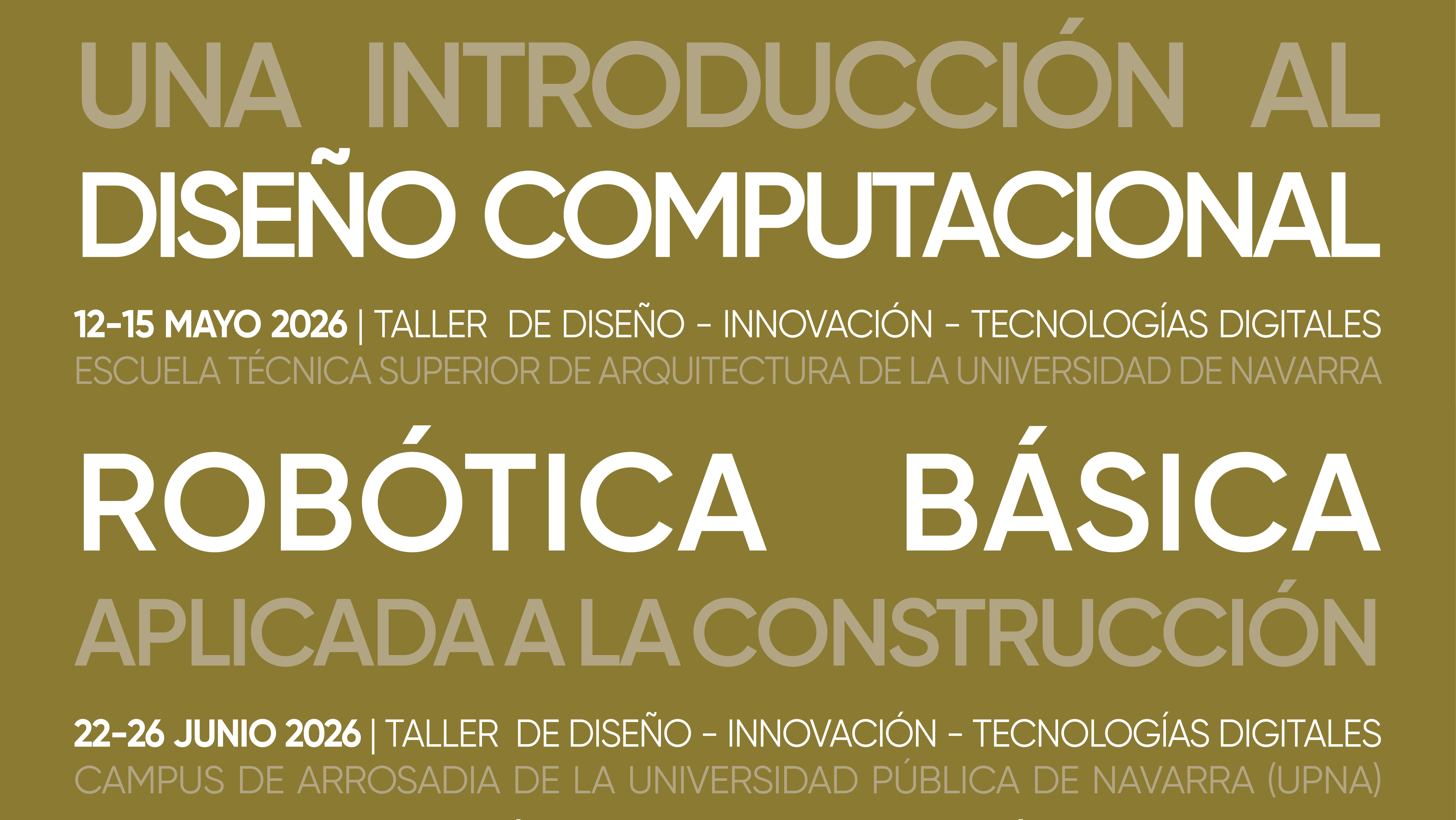 “Computational Design” & “Applied Robotics” Workshops – Pamplona