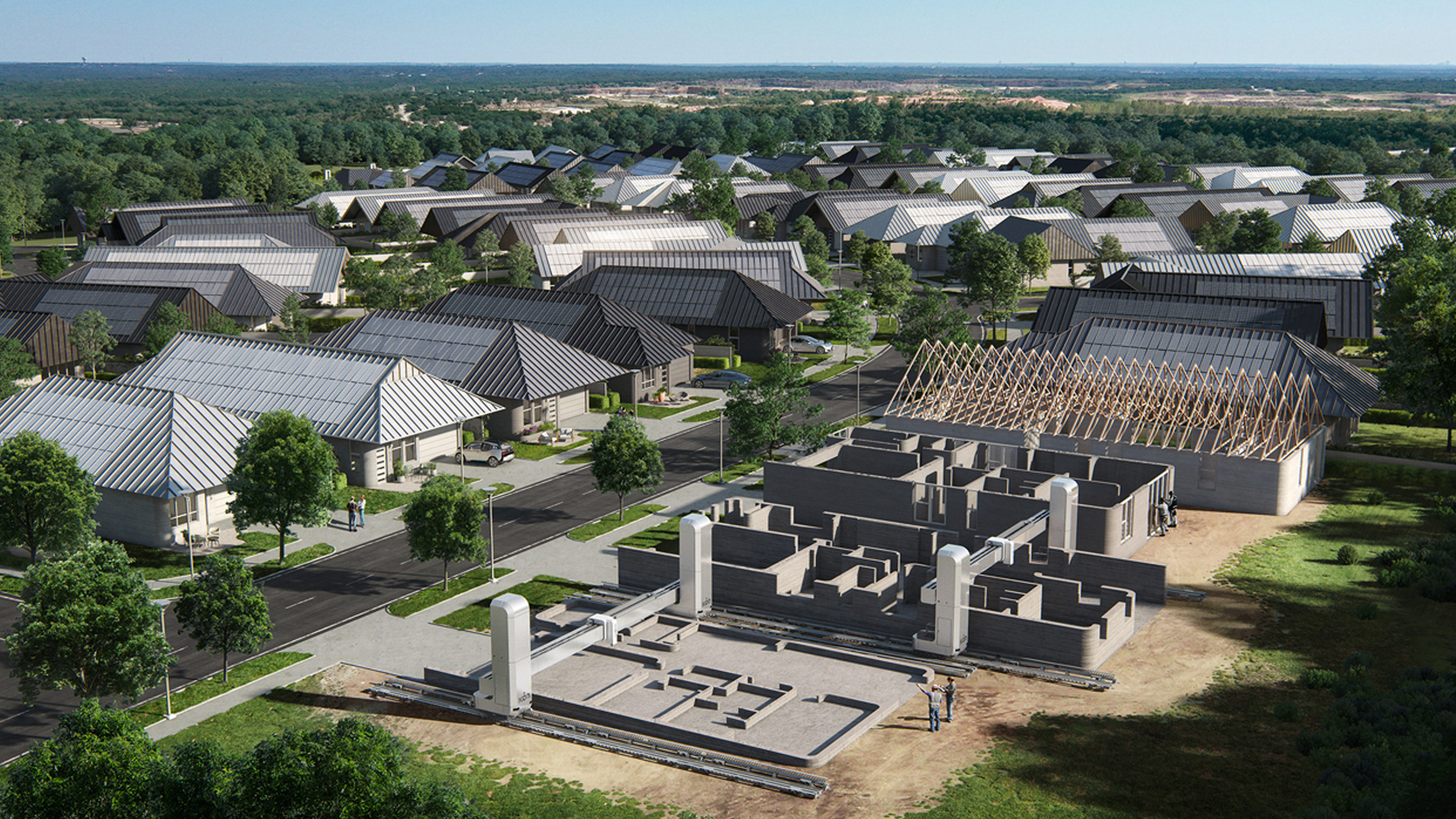 A hundred 3D-printed houses in Austin, Texas