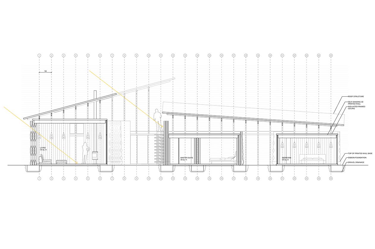 Prototipo de vivienda realizada con tierra y una impresora 3D