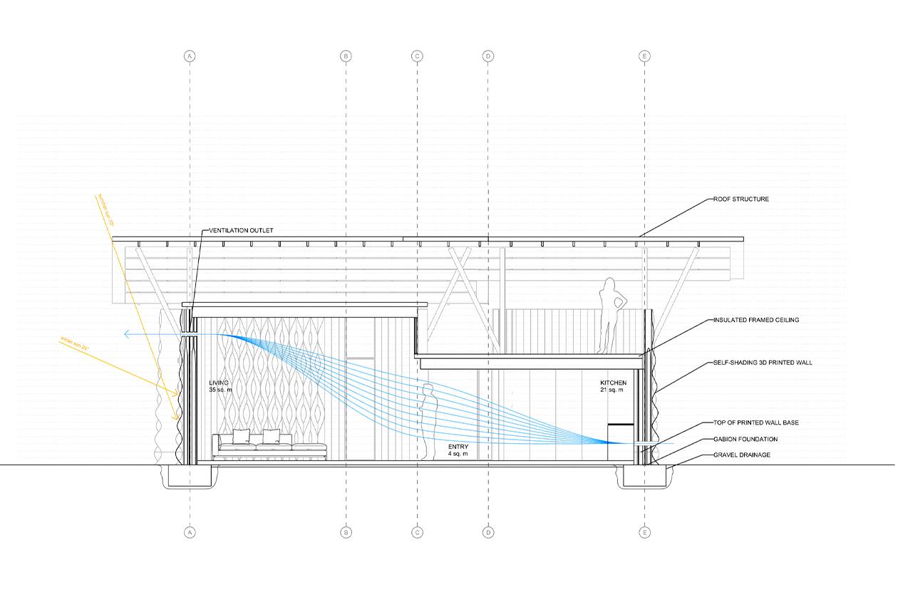 Prototipo de vivienda realizada con tierra y una impresora 3D